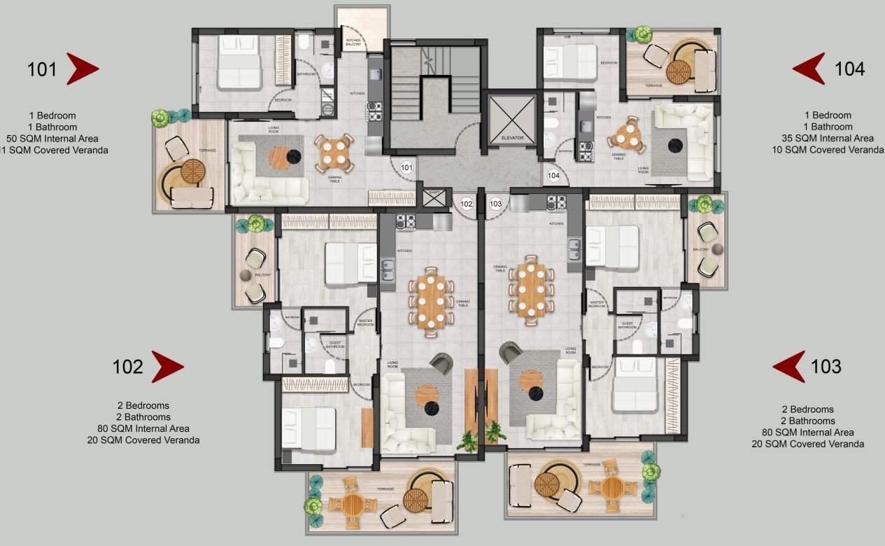 2 Bedrooms Apartment in Agios Athanasios, Limassol