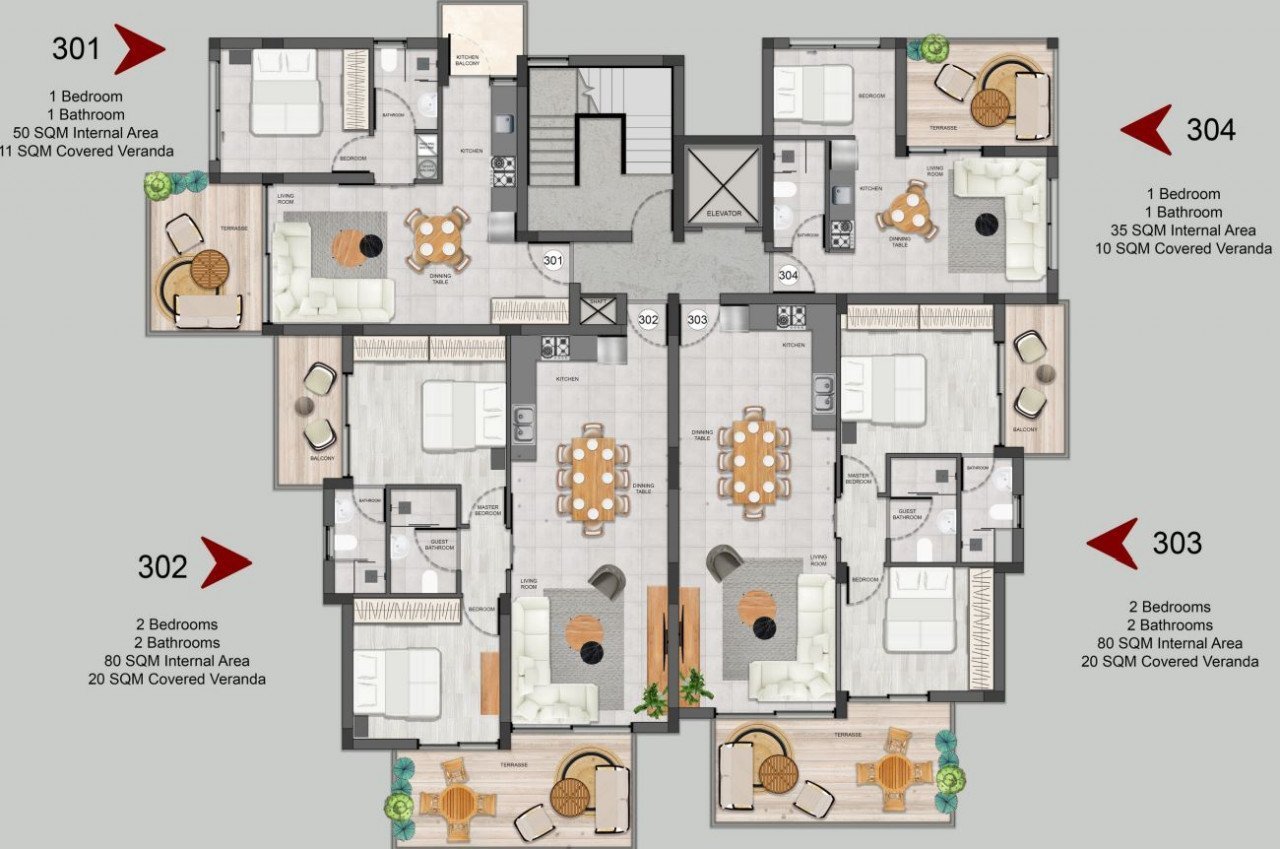 2 Bedrooms Apartment in Agios Athanasios, Limassol